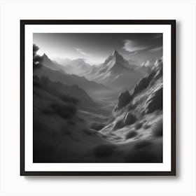 Black And White Landscape 2 Art Print
