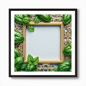 Frame Created From Basil On Edges And Nothing In Middle Miki Asai Macro Photography Close Up Hype (1) Art Print