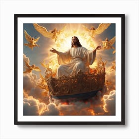 Jesus In The Clouds Affiche