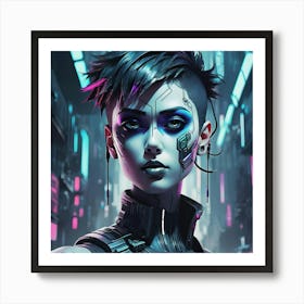 Cyberpunk Girl 3 Art Print