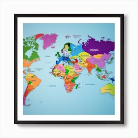 World Map Made With Ai Art Print