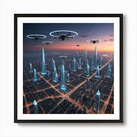 Futuristic City 1 Art Print