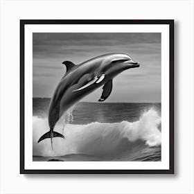 Dolphin Jumping Out Of The Water Art Print