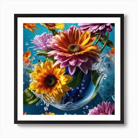 Flowers In The Water 2 Art Print