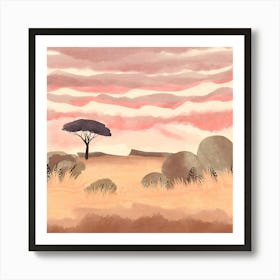 African Landscape 1 Art Print