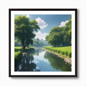 River And Trees Art Print