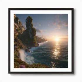 Sunset Over The Sea Poster