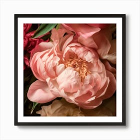 Pink Peony Portrait Art Print