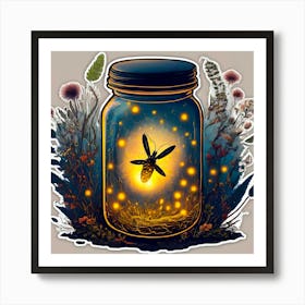 Jar Of Fireflies Art Print