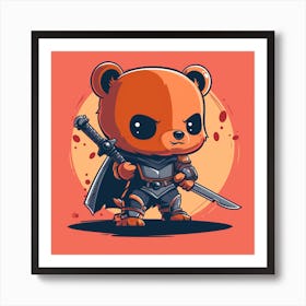 Teddy Bear Warrior Art Print