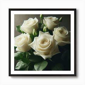 White Roses 1 Art Print