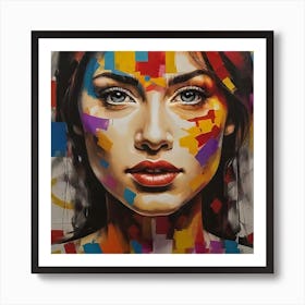 Colorful Face Art Print