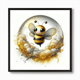 Bee Bubble Art Print