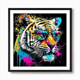 Colourful No Background Tiger Is Wearing A Pair 2023 07 30t200100 Art Print