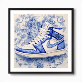 Air Jordan Delft Tile Illustration 1 Art Print