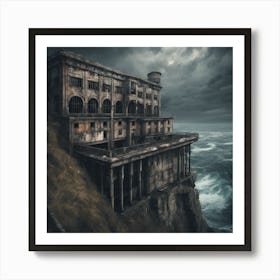 Abandoned Building On A Cliff Art Print