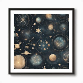 Planets And Stars Affiche