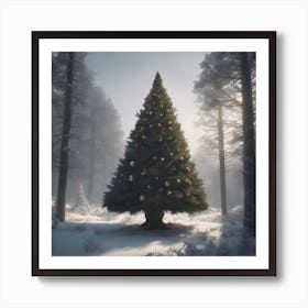 Christmas Tree In The Forest 116 Art Print