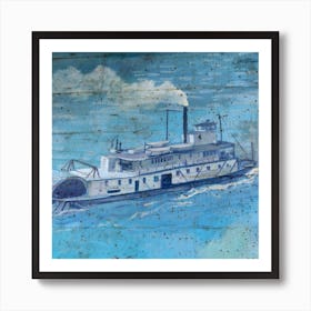 Old Steamboat Art Print