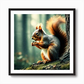 Squirrel In The Forest 223 Art Print