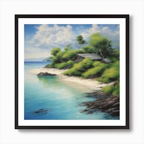 Small Cottage On The Beach Art Print