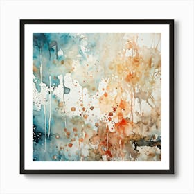 Artistic Grunge Pattern Stands Out In A Retro Watercolor Paint Stained Hues Merging And Contrasting (1) 2 Art Print