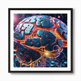 Artificial Intelligence Brain 66 Art Print