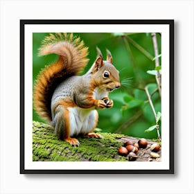 Squirrel Eating Nuts 2 Art Print
