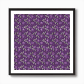 Flowers Violet Decorative Pattern Art Print