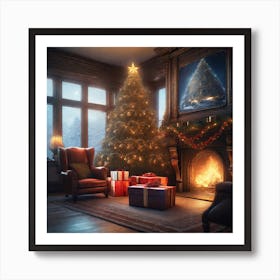 Christmas Tree In The Living Room 89 Art Print