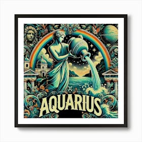 Zodiac Sign Aquarius, Air Element, Water-Bearer 1 Art Print