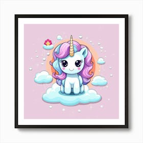 Cute Unicorn 466 Art Print