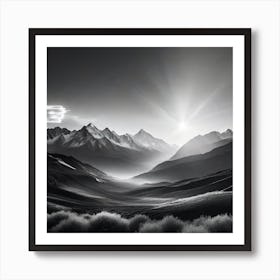 Black And White Landscape 6 Art Print