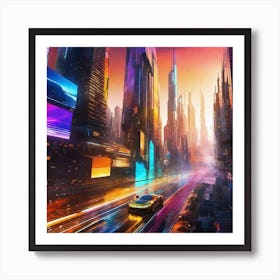 Futuristic City 113 Art Print