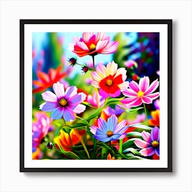 Colorful Flowers 3 Art Print