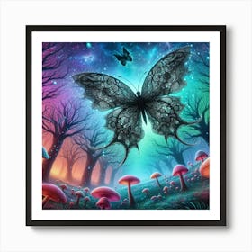 Butterfly In The Forest 45 Art Print