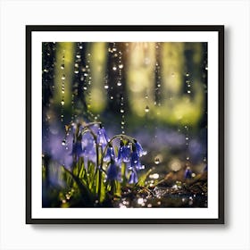 Spring Rain on the Floor of the Bluebell Wood Art Print