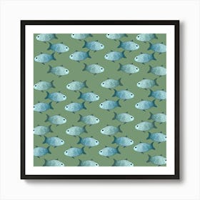 Fishes Pattern Background Theme Art Print