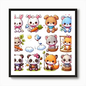 Cute Animals Art Print