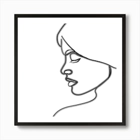 Woman Face Figure Brushed Art Art Print