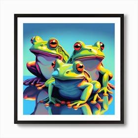 Three Frogs Art Print