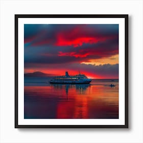 Sunset Cruise Ship 25 Art Print