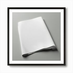 White Paper On A Grey Background Art Print