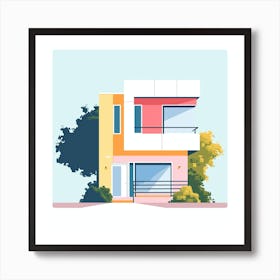 Modern House Vector Illustration 2 Art Print