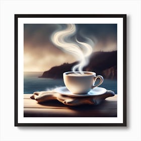 Coffee Cup With Steam Art Print