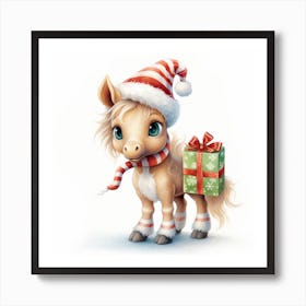 Santa Pony Art Print