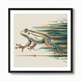 Frog In Motion Art Print