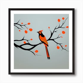 Indonesian Wayang Kulit, Bird On a Branch, folk art, 133 Art Print