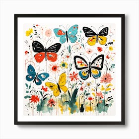 Playful Watercolour Butterfly III Art Print