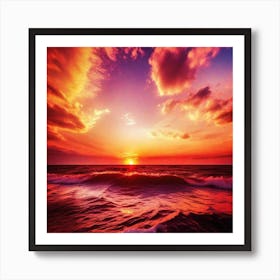 Sunset Over The Ocean 137 Art Print